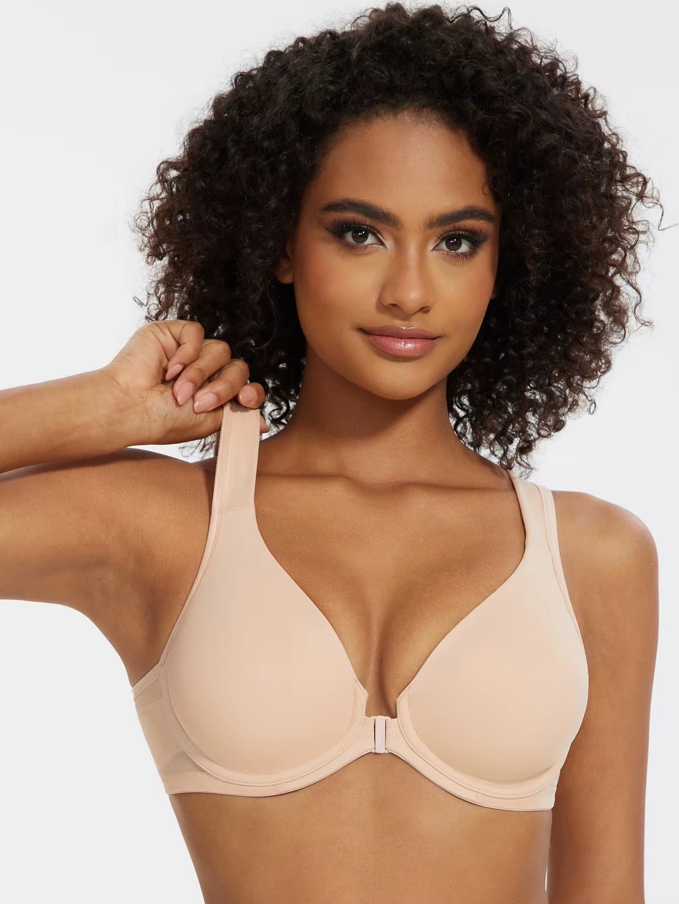 Women'S Front Closure Bras plus Size Unlined Underwire Back Support Posture Bra